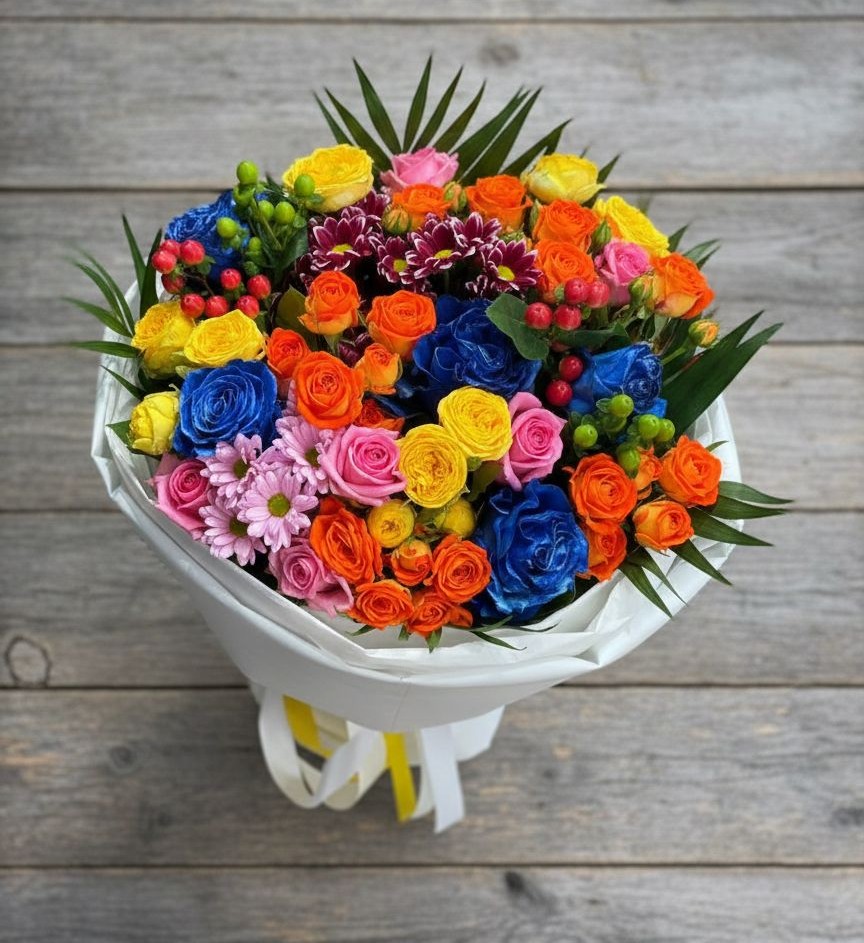 Букет цветов из: Розы и Хризантемы в Сокольники