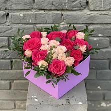 Цветочная композиция из Розы в коробке в Сокольники