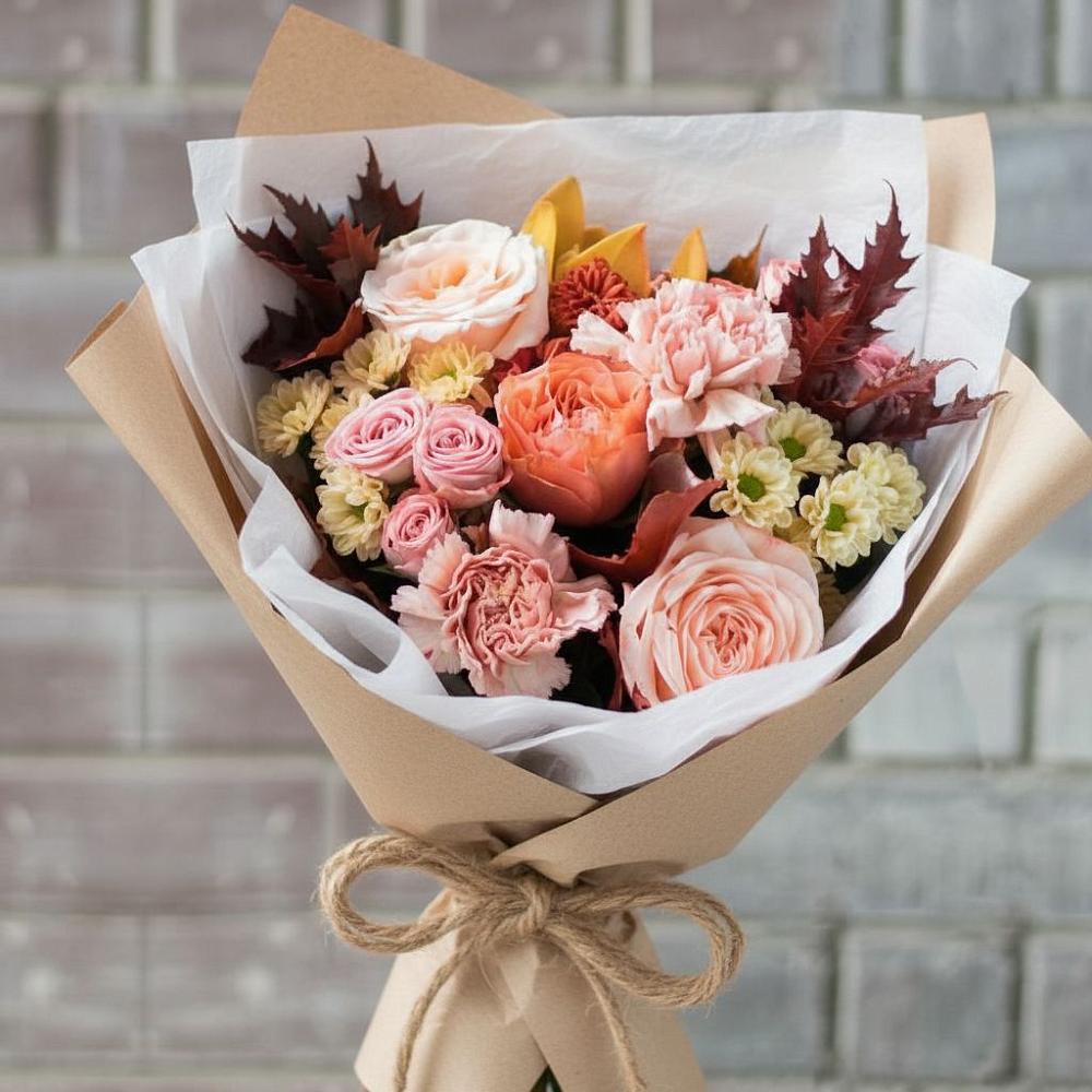 Букет цветов из: Гвоздики, Хризантемы и Розы в Сокольники