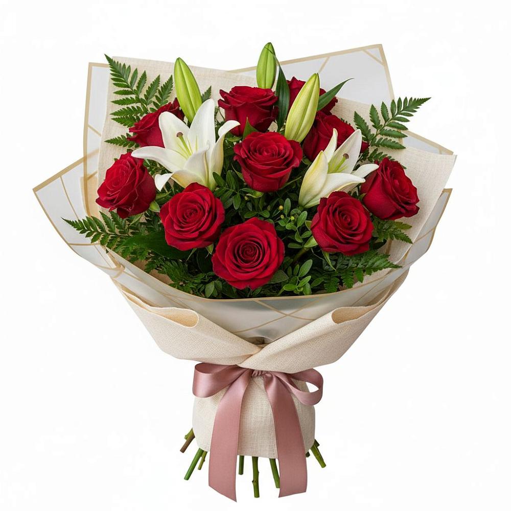 Букет цветов из: Лилии и Розы в Сокольники