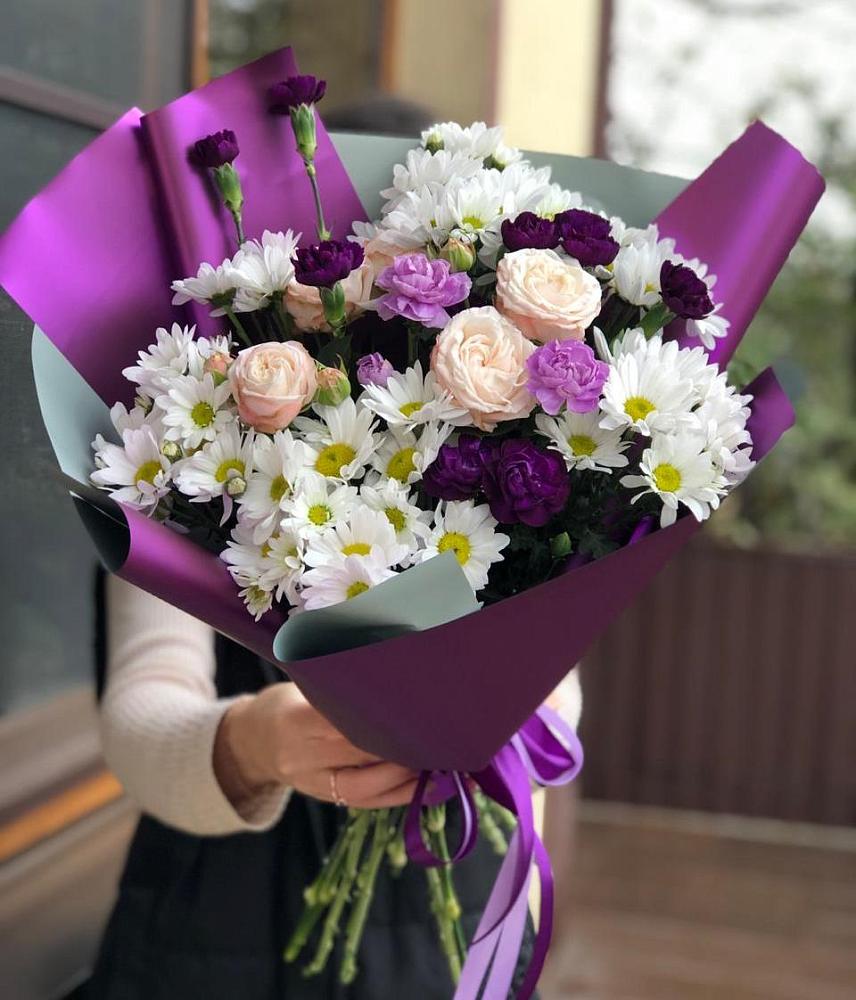 Букет цветов из: Хризантемы, Гвоздики и Розы в Сокольники