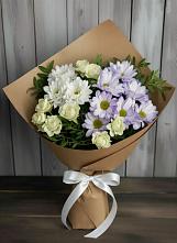 Букет цветов из:  Хризантемы и Розы в Сокольники