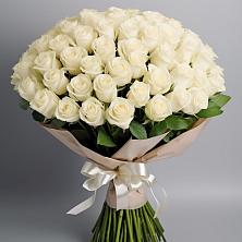 Букет 101 беля роза Белоснежка в Сокольники