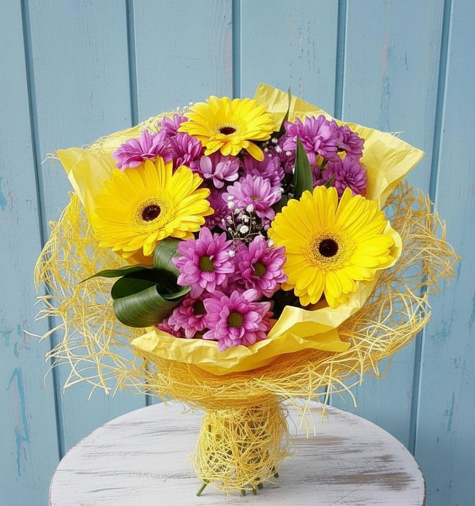 Букет цветов из: Хризантемы и Герберы в Сокольники