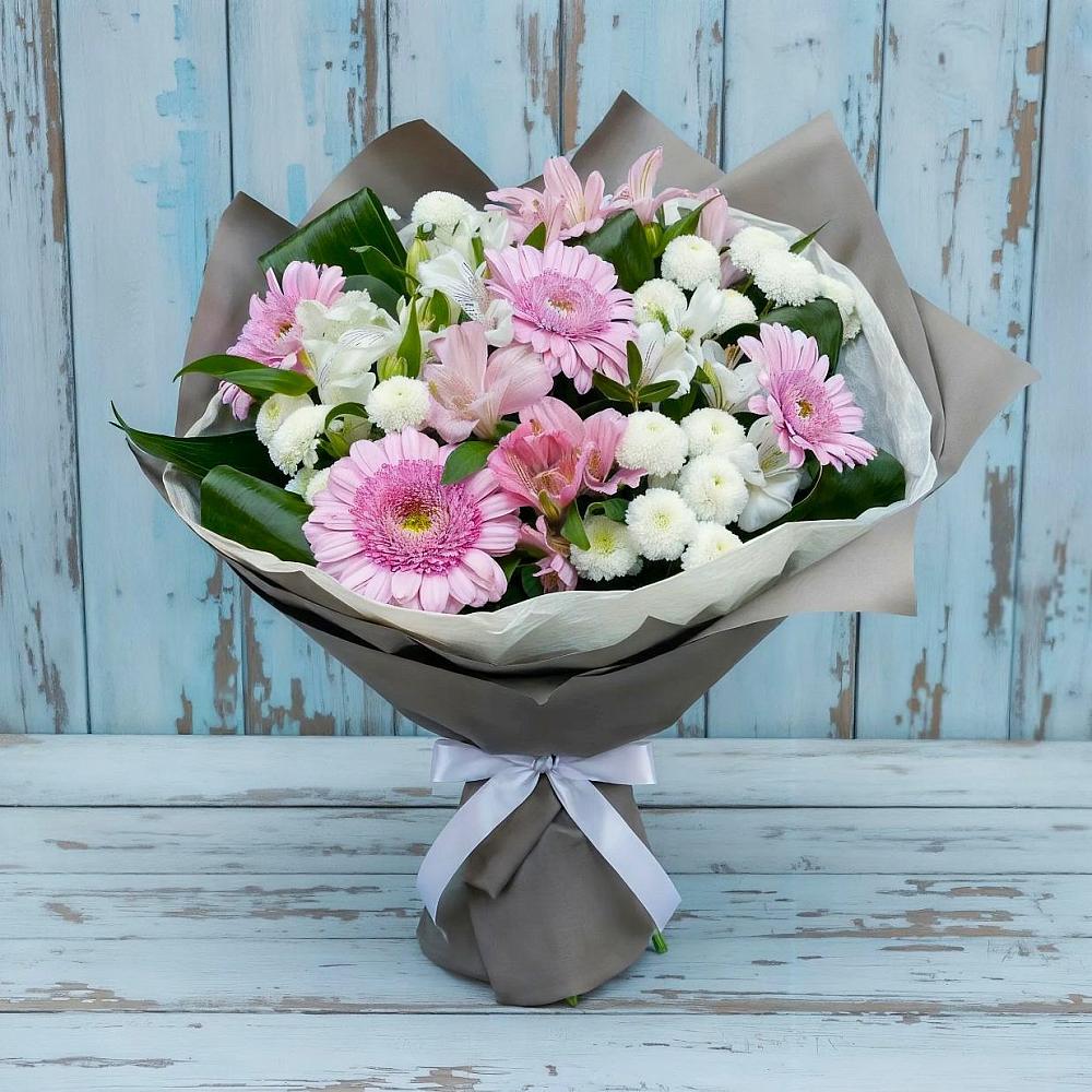Букет цветов из: Герберы, Альстромерии и Хризантемы в Сокольники