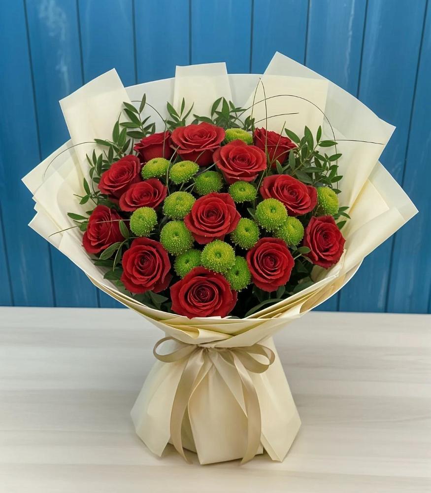 Букет цветов из: Розы и Хризантемы в Сокольники